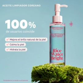The Face Shop Rice Water Bright - Aceite Limpiador Facial con Agua de Arroz y Jojoba 150 ml | Skincare Coreano Iluminador | Desmaquillante Nutritivo, Limpieza Profunda sin Sensación Grasosa