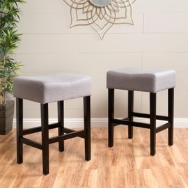 TREATLIFE HOME Stylish Backless Counter Stools for Modern Decor, Plush Fabric Seating, Set of 2, Brown
