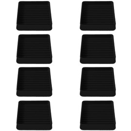 2.5x2.5 Square Rubber Furniture Caster Cups, Anti-Sliding Furniture Pads Bed Stopper Floor Protectors with Grip - Protect Any Flooring