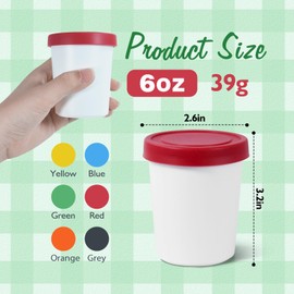 Mini Home Ice Cream Containers 6oz, 6Pack Colorful Reusable Ice Cream Containers with Lids, No Leak Frost Ice Cream Storage Containers, Freezer Storage Tub for Homemade Ice Cream, Sorbet