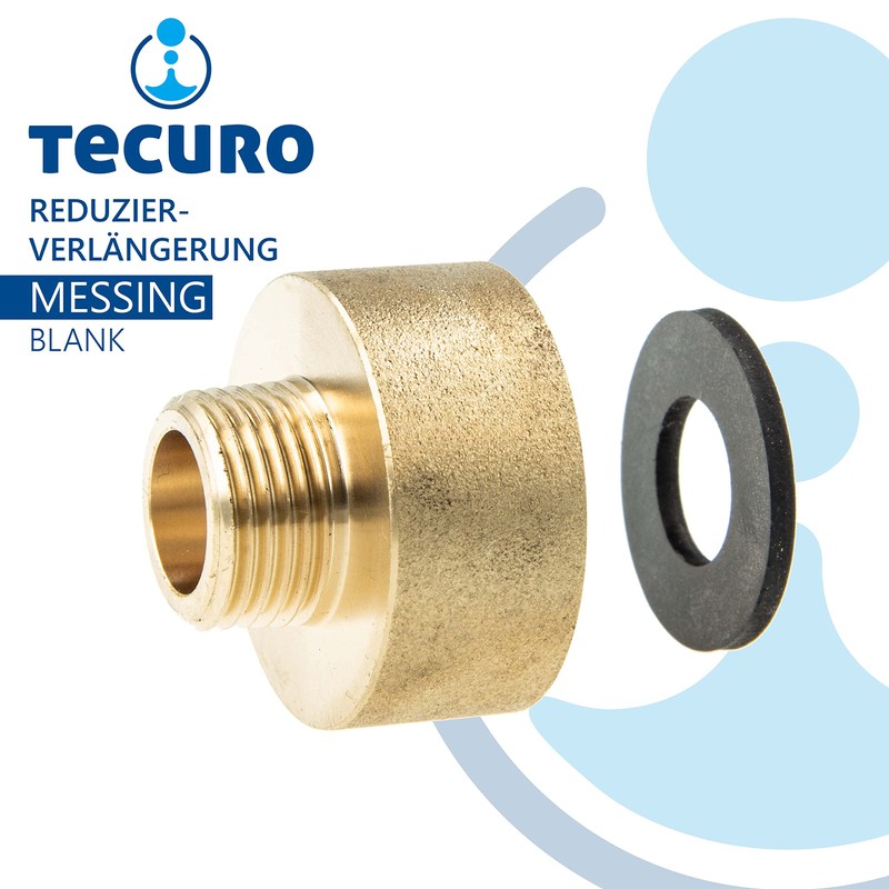 Reducer extension – outer x internal thread in untreated brass.