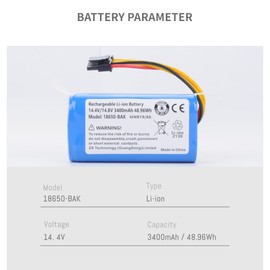 DFTIM 3400mAh Vacuum Compatible Battery for AIRROBO P10 Robot Vacuum Cleaner Series 14.4V with Installation Tools