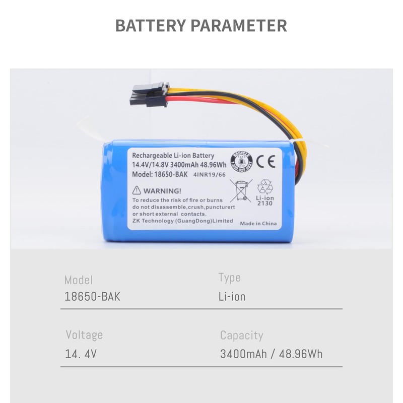 DFTIM 3400mAh Vacuum Compatible Battery for AIRROBO P10 Robot Vacuum