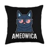 Ameowica Cat Mom Cat Lovers Cat Girlfriend Funny Cat Throw