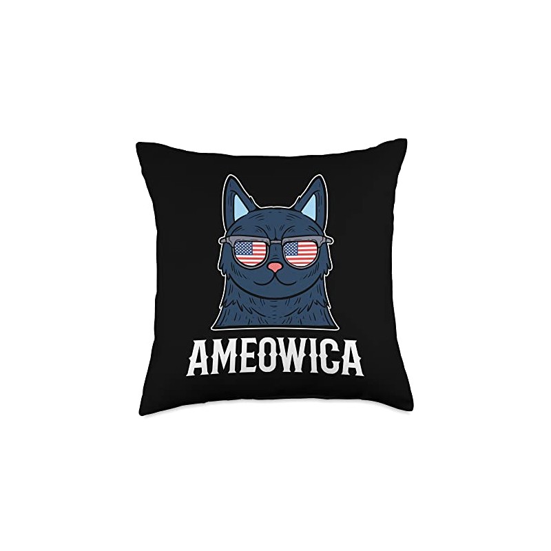 Ameowica Cat Mom Cat Lovers Cat Girlfriend Funny Cat Throw