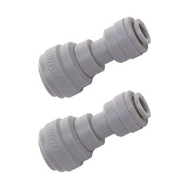 2 x VYAIR-DMfit Reducing Straight Connector 3/8" Push-fit Tube O.D. to 1/4” Push-fit Tube O.D. (compatible replacement for John Guest Speedfit PI201208S) for Water Filter Dispensers and Reverse Osmosis