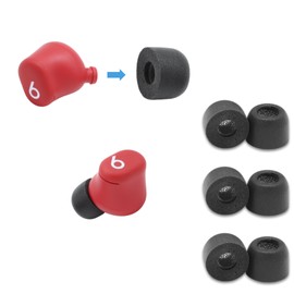 Comply TWR-200-B Series Compatible with Beats Solo Buds, Devialet Gemini, AKGN400 and More - Memory Foam Earbud Tips with TechDefender Made in The USA, 3 Pairs, Assorted (S/M/L), Black