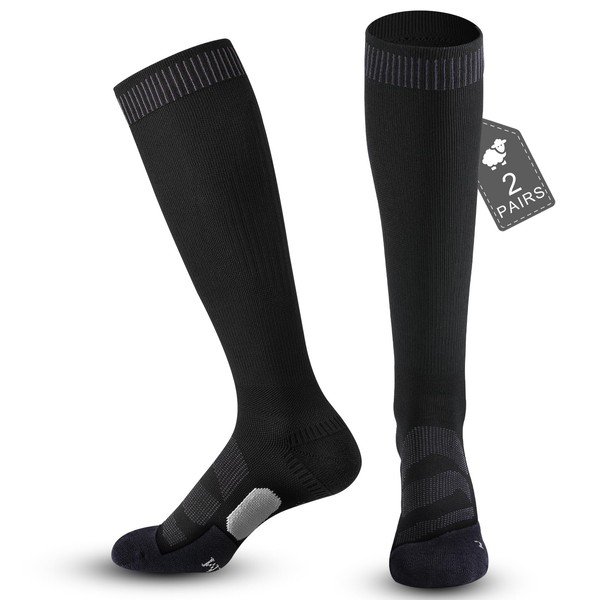 MAGISDU Merino Wool Compression Socks for Women Men 2 Pairs