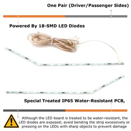 iJDMTOY Ice Blue LED Background Illumination Kit Compatible with 2017-2021 Ford F250 F350 F450 Super Duty Side Fender Chrome Emblem