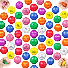 Blulu 60 Pcs Motivational Stress Balls Bulk for Adults 1.57 Inch Inspirational Colorful Foam Anxiety Relief Foam Stress Balls for Encouraging Kids Adult Girls Boys Employee Gifts