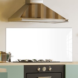 White Tempered Glass Kitchen Backsplash, Stove Back Cover, Stove Splashback, Cutting Board, Kitchen Decor Tile, Home Wall Decor (30x20’’)