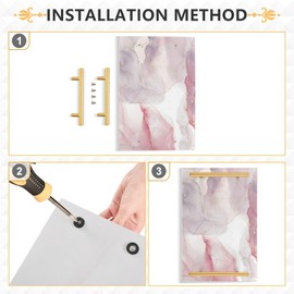 Pale Pink Marble Decorative Tray, Decorative Tray for Perfume Accessories, with Golden Metal Handles for Counter, Vanity, Dresser, Nightstand or Desk