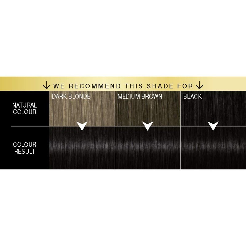 Schwarzkopf Oleo Intense Black Hair Dye, 3-Pack Permanent Oil Colour,