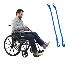 Sammons Preston Soft Flexible Leg Lifter, 34" Long, Leg Strap with Loops for Hands & Feet, Easy to Use Mobility Aid & Leg Riser for Getting In & Out of Beds, Cars, & Wheelchairs, Transfer Assist Aid