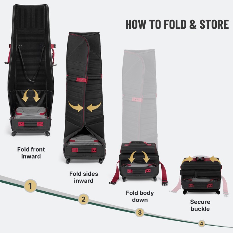 Golf Travel Bag Foldable, 1680D Oxford Fabric Padded Protect Golf