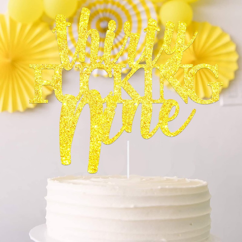 Decoración para tarta con purpurina dorada de treinta nueve F**k,