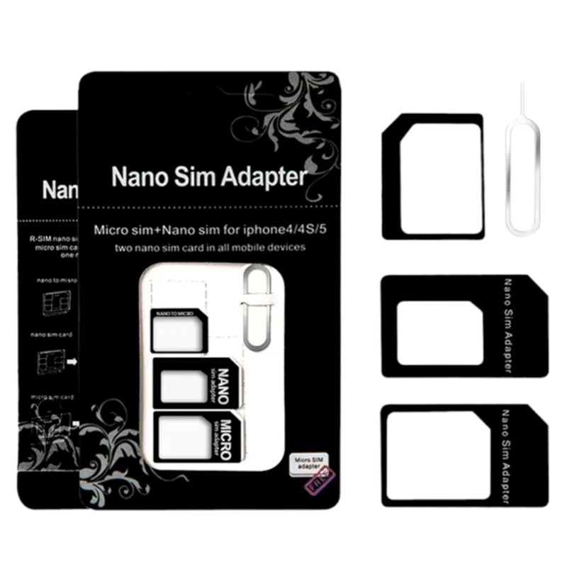 FLLAGG20 1 x SIM Card Adapter Set, SIM Adapter, Black,
