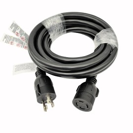 Parkworld NEMA L5-30P Male to L14-30R Generator to Transfer Switch Adapter, for Home Back Power Transfer Switch or House Panel (20FT)