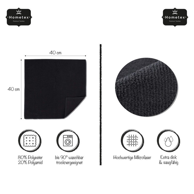 Home-Tex Premium Microfibre Cleaning Cloth, Extra-Absorbent 300 g/m², High-Quality Microfibre
