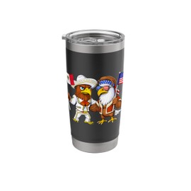 Mexican Eagle US Flag American Bald Eagle Patriotic Mexico Stainless Steel Insulated Tumbler