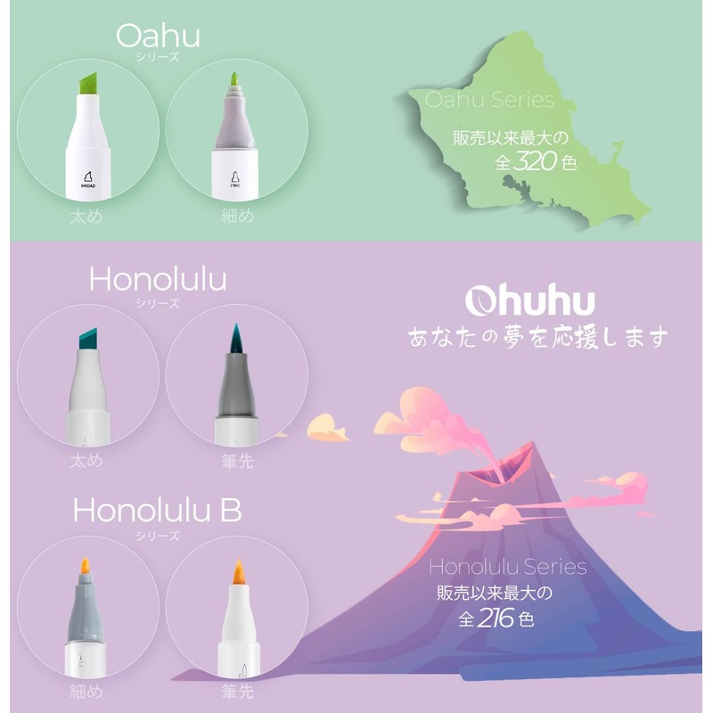 Ohuhu Illustration Markers, 48 Light Colors, 49 Pieces, Pastel, Professional