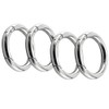 丸型キーホルダー 4個セット カラビナ 外径27mm ラウンドバックル スプリングバックル キーホルダー、バックパック DIYなどに最適 軽量 収納簡単(内径19mm、シルバー)