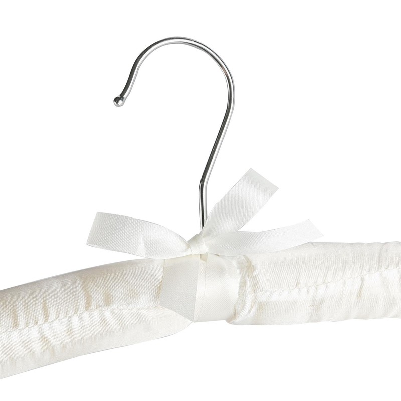Harbour Housewares Padded Satin Clothes Hangers - White - Pack
