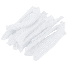 A+ DESIGN 100 Pieces Disposable Non-Woven Clip Caps Mob caps hairnets Head Cover, 21", with 6 Colors for You to Choose. (White)