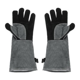 sourcing map 1Pair A3081 Welding Gloves 16" Fire Heat Resistant Long Sleeve Cowhide Leather BBQ Grill Gloves for Welding Fireplace Oven Baking Garden