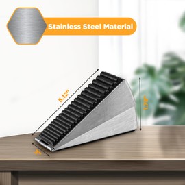 MQZAYZ Spring Door Stopper Heavy Duty Door Stopper Large Stainless Steel Doorstop 3 Inch High Heavy Duty Adjustable Door Stops Door Wedge Stopper Inside for Suitable for Any Heavy Door 2Pick Silver