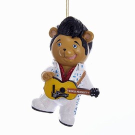 Kurt Adler Elvis White Jump Suit Teddy Bear Ornament