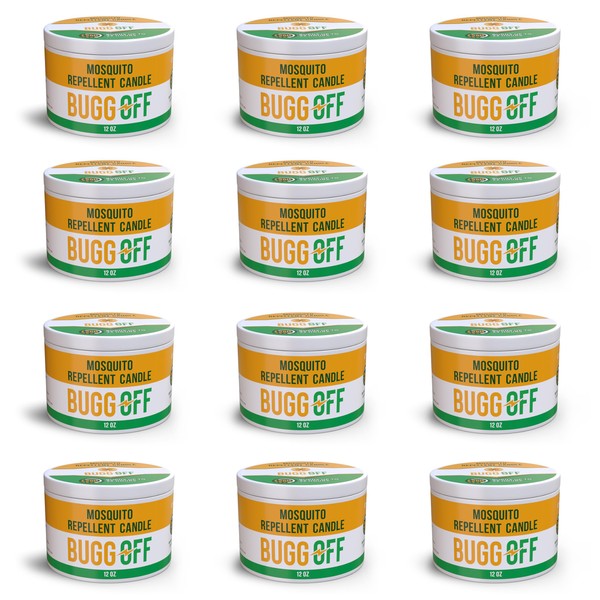 BUGG OFF- Mosquito Repellent Candle Tin (12oz) | Citronella Oil,