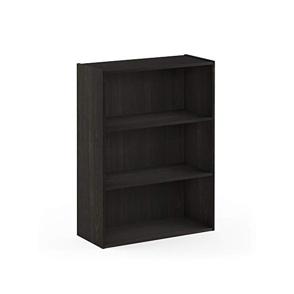 Furinno Pasir 3-Tier Open Shelf Bookcase, Dark Espresso