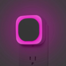 YUNLEX 2 Pack Dimmable Pink Night Light, Auto Dusk to Dawn Sensor, Soft Glow, Diffused Light for Bathroom, Hallway, Kitchen, Bedroom