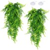 QUOZUO 2 Pack Reptile Plants Terrarium Hanging Plant Artificial Leaves