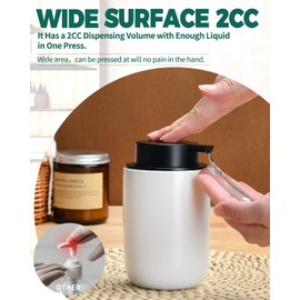 Umlaca Soap Dispenser, Refillable Ceramic Soap Dispenser, 350 ml, Large Pump Head is Easy to Press, Suitable for Kitchen, Bathroom (Matte White Liquid Soap Dispenser)