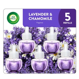 Air Wick Repuestos para Aromatizante de Ambiente Eléctrico, Aroma Lavanda y Manzanilla, Paquete de 5 repuestos de 20 ml c/u