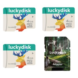 Luckydisk 4GB 3Pack Wholesale Micro SD Card with SD Adapter MicroSDHC Memory Card in Bulk Class 10 for Android Table PC, Cell Phone, Drone, DVR, Game Console and Camera (4GB 3pcs)