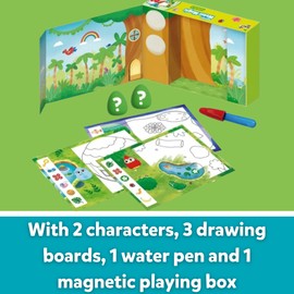 Galt Water Magic Squishies Jungle Reusable Colouring Books for Children, Reusable Pictures for Kids to Colour, Magically Reveal Hidden Pictures with Water Pen & Squishy Surprises, Ages 3 Years Plus