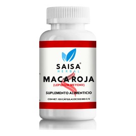 Maca Roja Orgnica 100  Pura Con 100 Cpsulas  Suplemento Alimenticio  Saisa Herbal  Salud sea, Antioxidante, Energa                                    