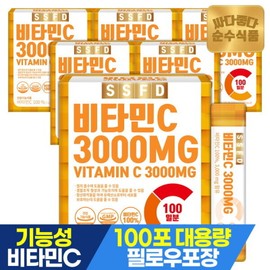 Pure Food Vitamin C 100% 3000mg 6 Boxes (600 Packets) Value Pack / Vitamin C Powder / 순수식품 비타민C 100% 3000mg 6박스(600포) 실속형  비타민씨 가루 분말