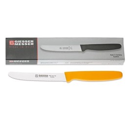 Giesser seit 1776 - Made in Germany - Tomatenmesser 6er Set orange, Klinge 11 cm, rutschfest, kleines Universalmesser spülmaschinenfest, rostfrei