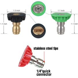 CHDUYUHMAOY 7 Pack Pressure Washer Spray Nozzle Tips Multiple Degrees, 14Inch Quick Connect, 2.5 GPM, Rated Up to 4500 PSI