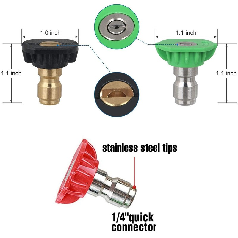 CHDUYUHMAOY 7 Pack Pressure Washer Spray Nozzle Tips Multiple Degrees,