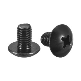 uxcell M8-1.25 x 12mm Truss Head Phillips Machine Screws, Full Thread, Phillips Drive, 304 Stainless Steel 18-8, Black Oxide Finish, Quantity 15
