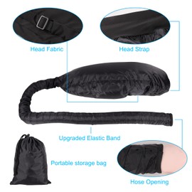 Shower Cap Women's Elastic Shower Cap Waterproof Shower Caps Reusable Shower Caps for Girls Women Ladies (Black)