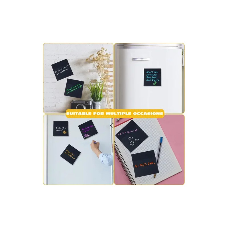 1200 Hojas Notas Adhesivas Neon Tipo Post-it 7.6x7.6cm Block
