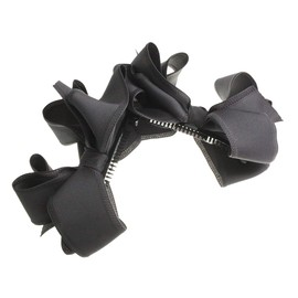 VINGTAINE H7167-GY Volume Ribbon, Banana Clip, Basic, Elegant, Multi-Layered Ribbon, Gorgeous Hair Clip, Hair Accessories, Gray