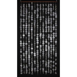 FRANK FLECHTWAREN Capiz Maritime Flair Door Curtain 180 x 90 cm Balinese Craftsmanship