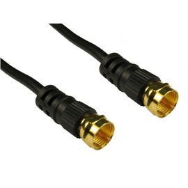 JAFSAL ONLINE Coaxial Satellite Cable F Type Screw Connector Lead For Sky Black/White GOLD VIRGIN MEDIA SKY Q HD TV TIVO & SUPERHUB (0.5 Meter, Black)